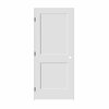 Codel Doors 32" x 80" x 1-3/8" Primed 2-Panel Interior Shaker 6-9/16" RH Prehung Door with Black Hinges 2868pri8402RH1D6916